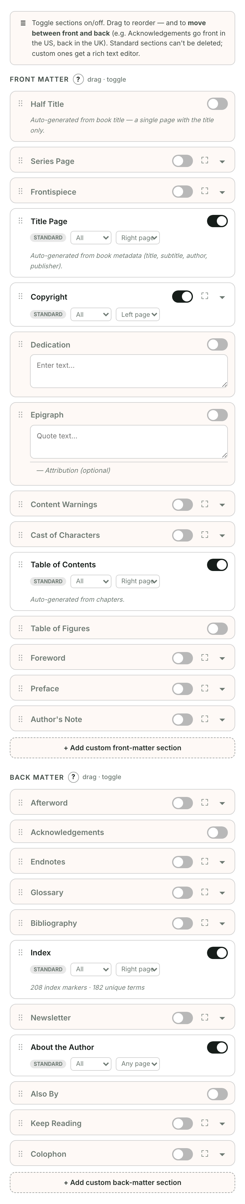The Matter screen
